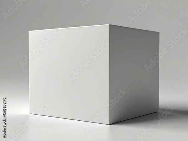 Fototapeta White box on a white background. 3d rendering illustration. Created using generative AI tools