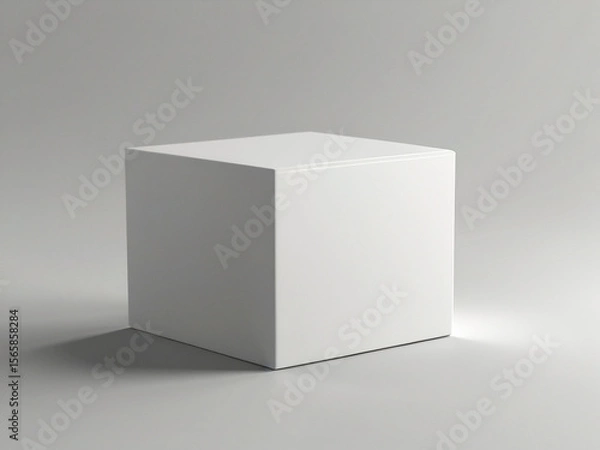 Fototapeta White box on a white background. 3d rendering illustration. Created using generative AI tools