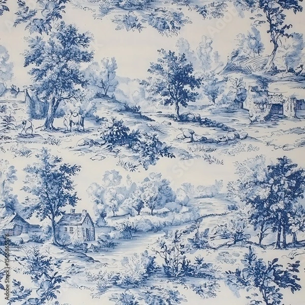 Obraz Classic Toile de Jouy Pattern