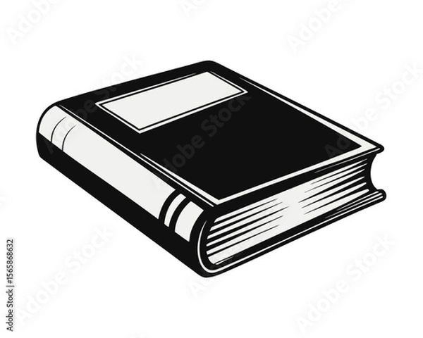 Fototapeta Minimalist graphic representation of a closed book designed with clean lines and essential elements suitable for digital interfaces and print applications