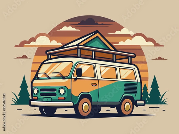 Fototapeta camper van illustration
