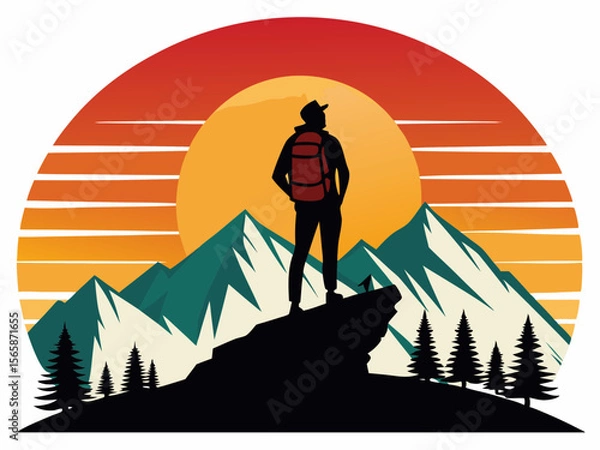 Fototapeta camping illustration