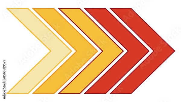 Fototapeta isual Representation of Progress and Forward Movement Through Sequential Chevrons in Gradient Colors