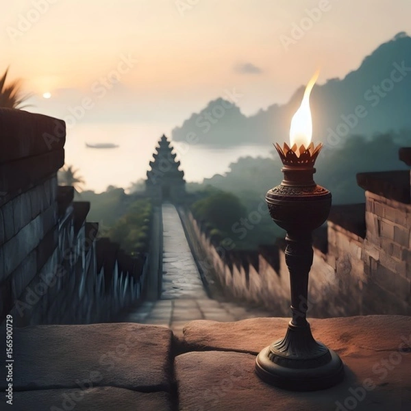 Fototapeta sunset in the mountains