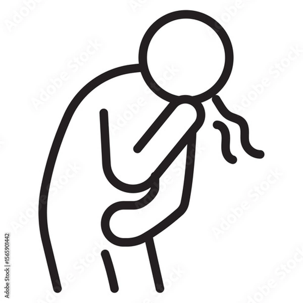 Obraz Nausea icon vector illustration isolated sign