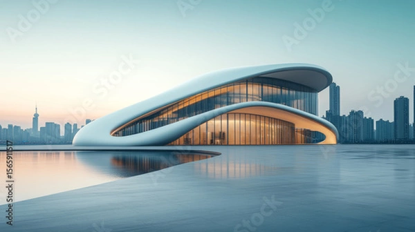 Fototapeta Background of Modern Urban Architecture Square
