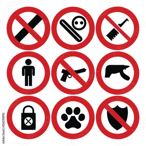 Fototapeta Prohibited Items Comprehensive Guide to Restricted Objects and Symbols