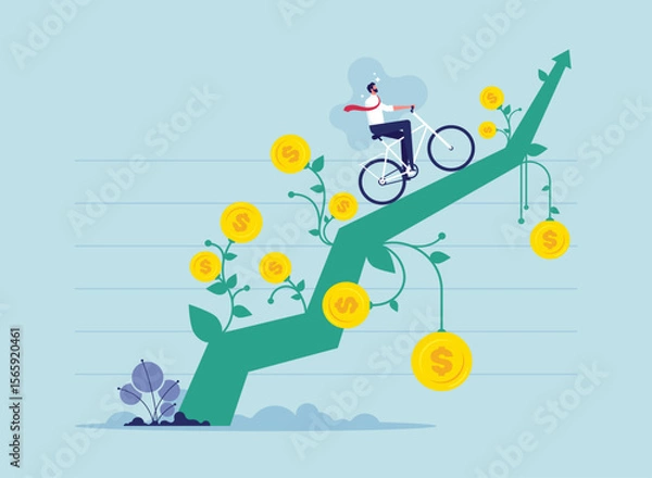 Fototapeta Green energy concept, sustainable economic growth with renewable energy and natural resources, sustainable economy to environment protection
