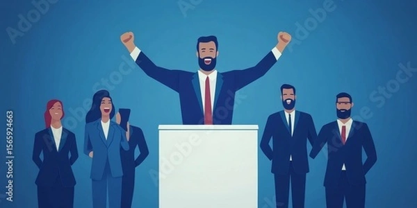 Fototapeta Great job concept: The boss encourages the staff for exceptional work, fostering a positive and productive workplace, Generative AI