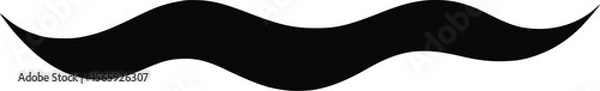 Fototapeta Abstract black vector wavy line; elegant, seamless design element.