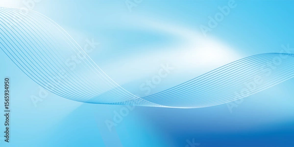 Obraz Abstract blue gradient background with shining lines waves. Minimalist background vector minimal illustration