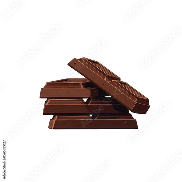 Fototapeta Stack of dark chocolate bars
