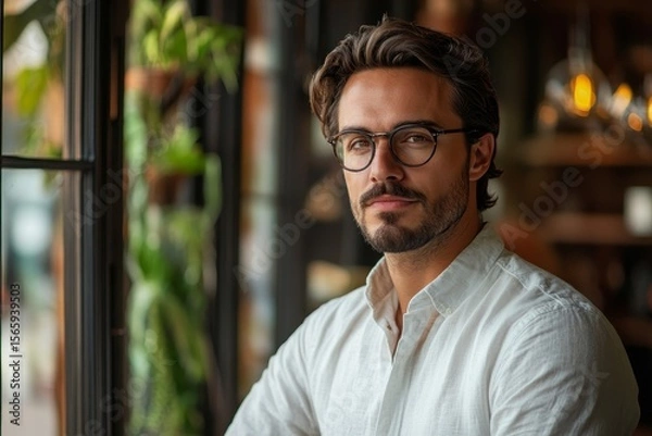 Obraz Entrepreneur calculating financial costs, businessman planning to expand his business and preparing to request a financial loan from the bank, Generative AI