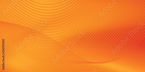 Obraz Soft gradient red, orange and yellow background with shining lines waves. Minimalist background. abstract wave vector illustration eps10