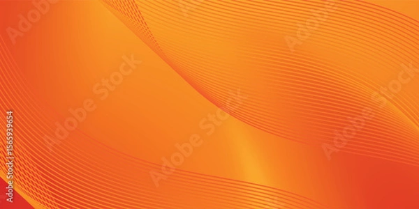 Obraz Soft gradient red, orange and yellow background with shining lines waves. Minimalist background. abstract wave vector illustration eps10