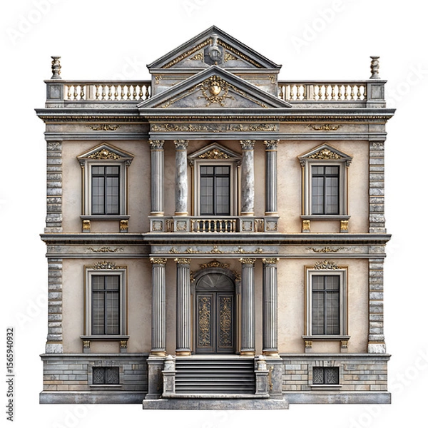 Fototapeta facade of an old building in paris