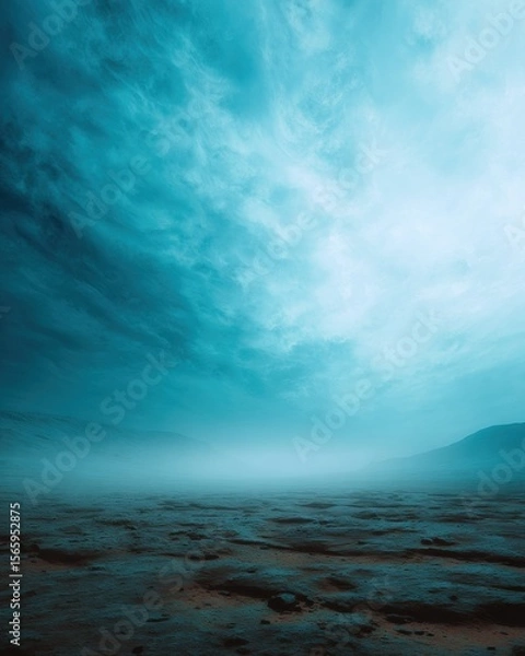 Obraz Premium High-Quality Cosmic Martian Landscape with Rocky Surface and Atmospheric Haze Modern Sci-Fi Exploration Concept for Tech Marketing and Advertising