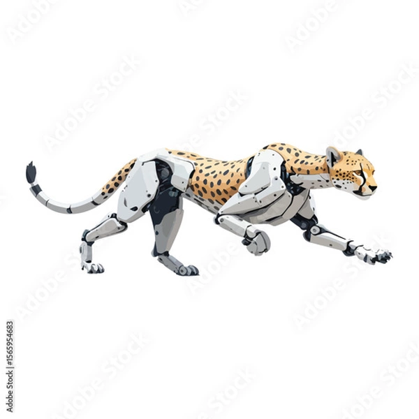 Obraz Futuristic Robot Cheetah Running Vector