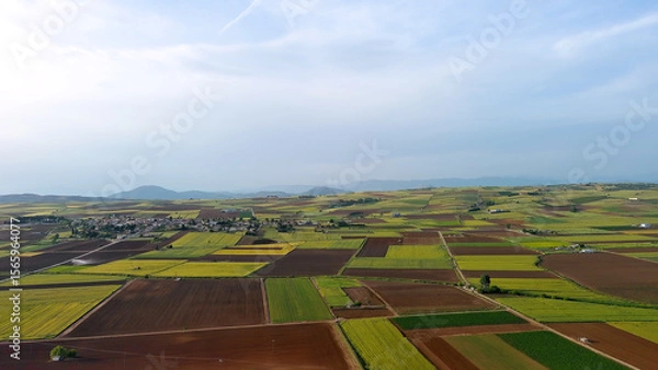 Obraz Patchwork landscape in Greece. Agriculture valley.