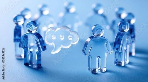 Fototapeta Transparent figures circle discussion concept