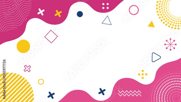 Fototapeta Modern abstract design with flowing shapes and colorful geometric elements