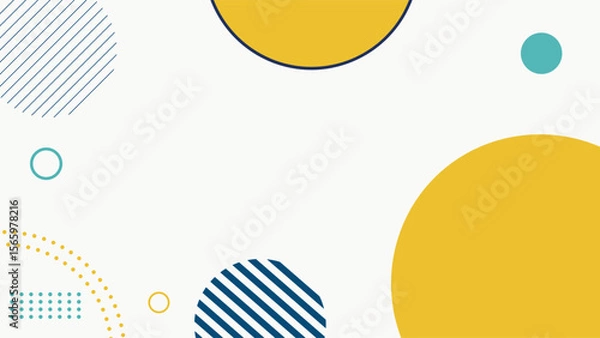 Fototapeta Modern geometric background design with vibrant shapes in yellow and blue