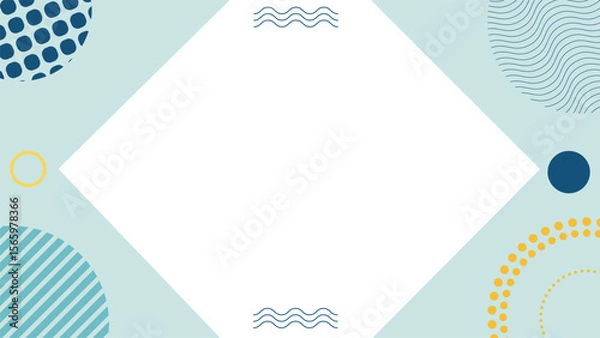 Fototapeta Modern geometric background with abstract shapes and diagonal white space