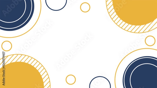 Fototapeta Abstract geometric background design featuring navy blue and golden yellow shapes