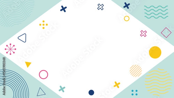 Fototapeta Abstract geometric shapes and patterns with white space modern design template