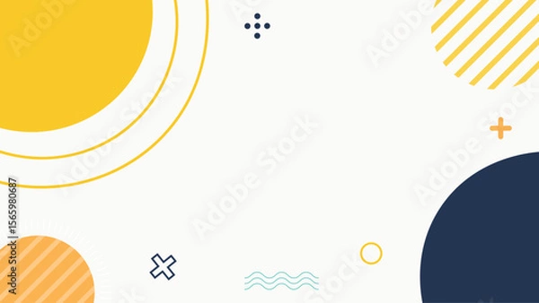 Fototapeta Colorful abstract geometric background design with shapes and elements composition