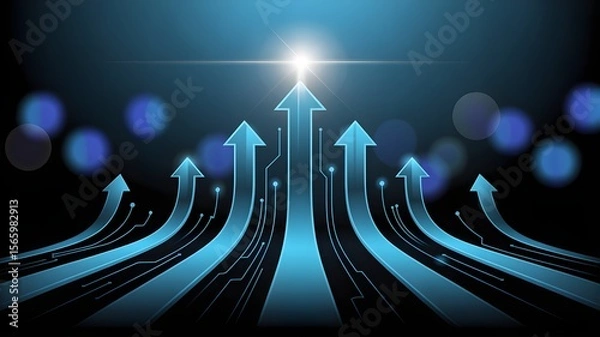 Obraz Ascending Arrows Technological Growth Concept