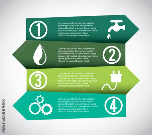 Obraz Water and Electricity infographics vector