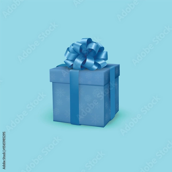 Obraz Blue Square Gift boxes with ribbon vector 