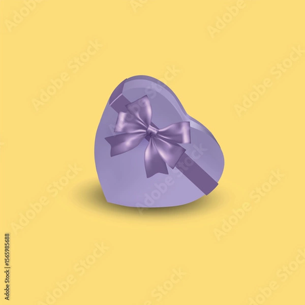 Obraz Purple Heart Shaped Gift boxes with ribbon vector 
