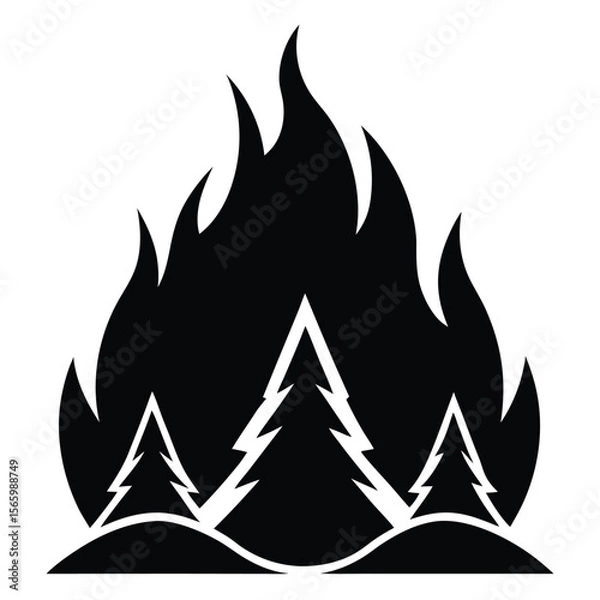 Obraz Heat wildfire vector icon design on white background