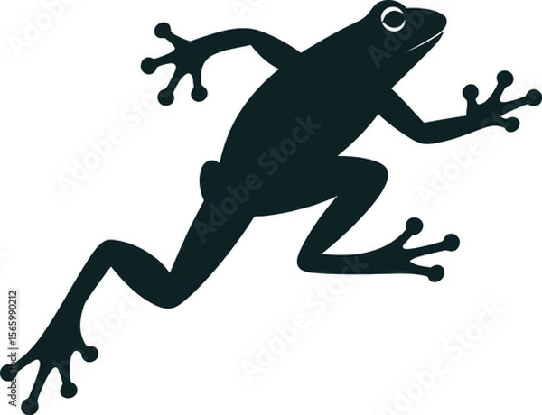 Fototapeta Vector black silhouette of a animals on a white background