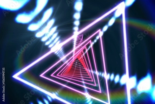 Obraz Triangle design with glowing light