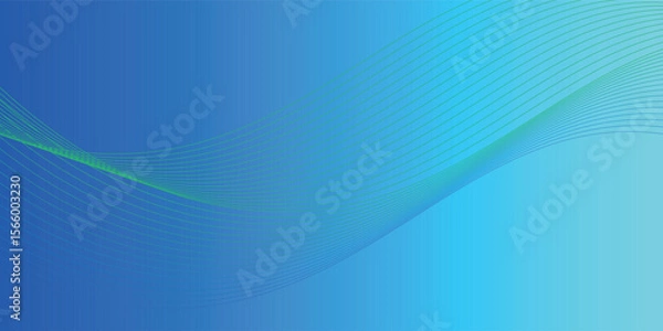 Obraz Abstract glowing wave lines on dark blue background. Dynamic wave pattern. Modern flowing wavy lines.