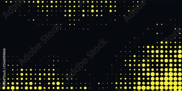 Obraz Dots halftone yellow and dark blue color pattern gradient grunge texture background. vector illustration eps10