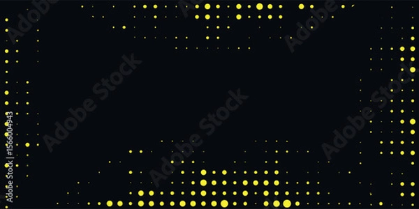 Obraz Dots halftone yellow and dark blue color pattern gradient grunge texture background. vector illustration eps10