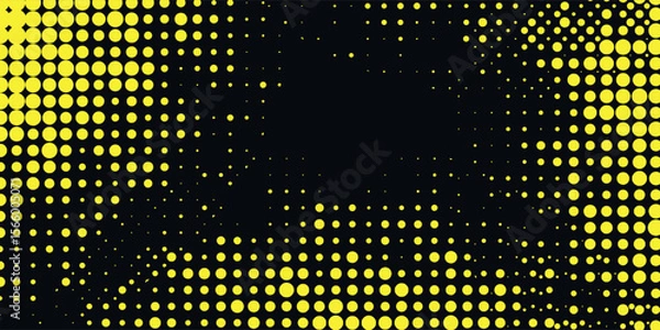 Obraz Dots halftone yellow and dark blue color pattern gradient grunge texture background. vector illustration eps10