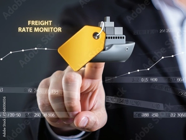 Fototapeta Freight Rate Monitoring Optimize Shipping Costs with Real-Time Data