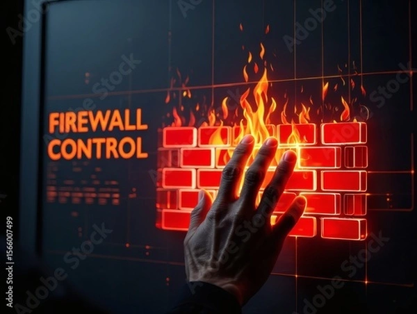 Fototapeta Firewall Control Protecting Your Digital Assets from Cyber Threats