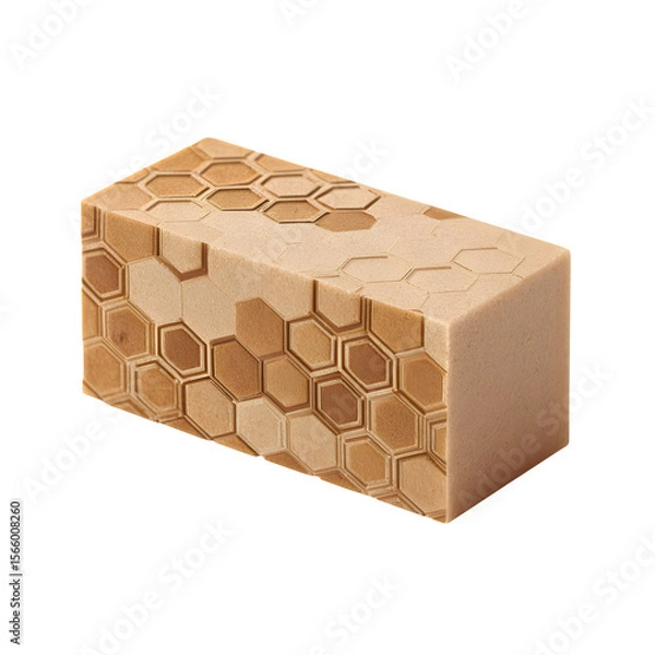 Fototapeta Natural Exfoliating Soap Bar with Organic Texture on Black Background

