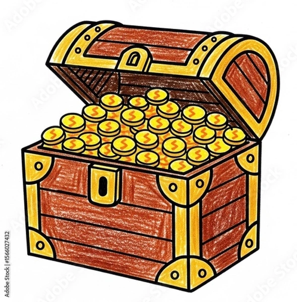 Obraz treasure chest with coins