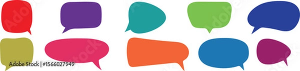 Fototapeta Set of speech bubbles. communication concept, Speak bubble text, vector set of flat message bubbles show chat bubble or dialog boxes on white background.