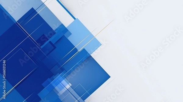 Fototapeta Minimalistic blue and white corporate background with geometric grid lines, clean space for text, professional modern design, soft tones, high resolution 4K, ultra detailed.