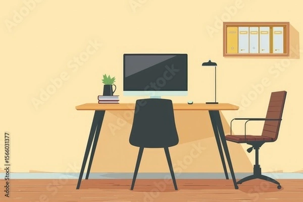 Fototapeta Sharp Picture of Workdesk Icon Illustration