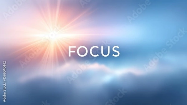 Obraz The word FOCUS visualized in a dreamy and spiritual artistic scene, evoking the power of manifesting dreams into reality.