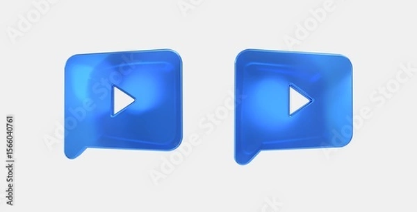 Fototapeta auto read play 3D icon on isolate white background
